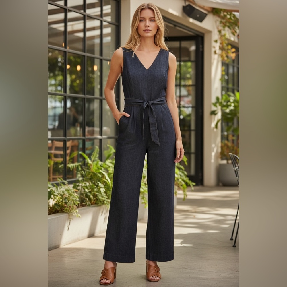 Calvin Klein Jumpsuit with Wide-Leg Design it’s a dark gray almost black
